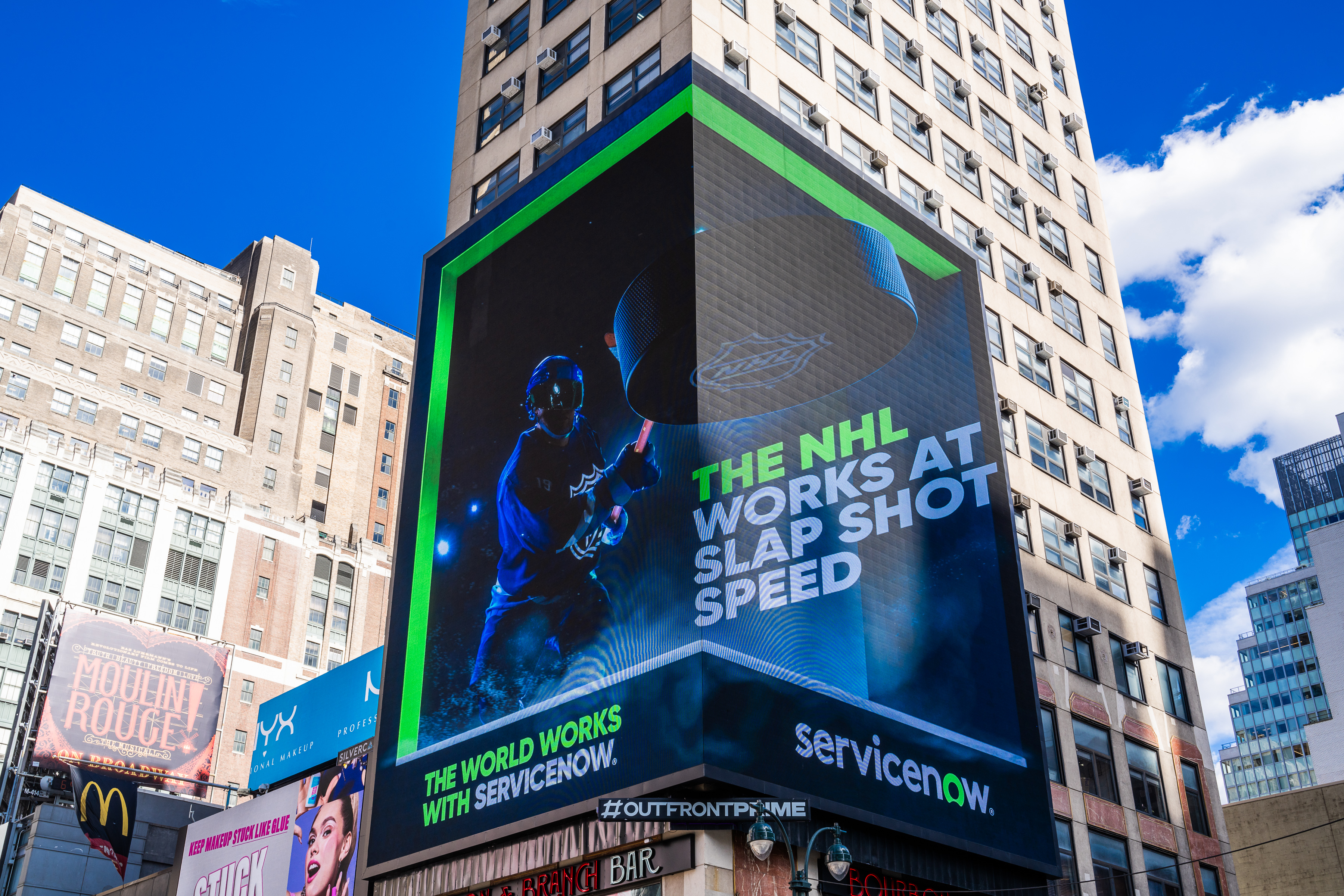 a large billboard on a building