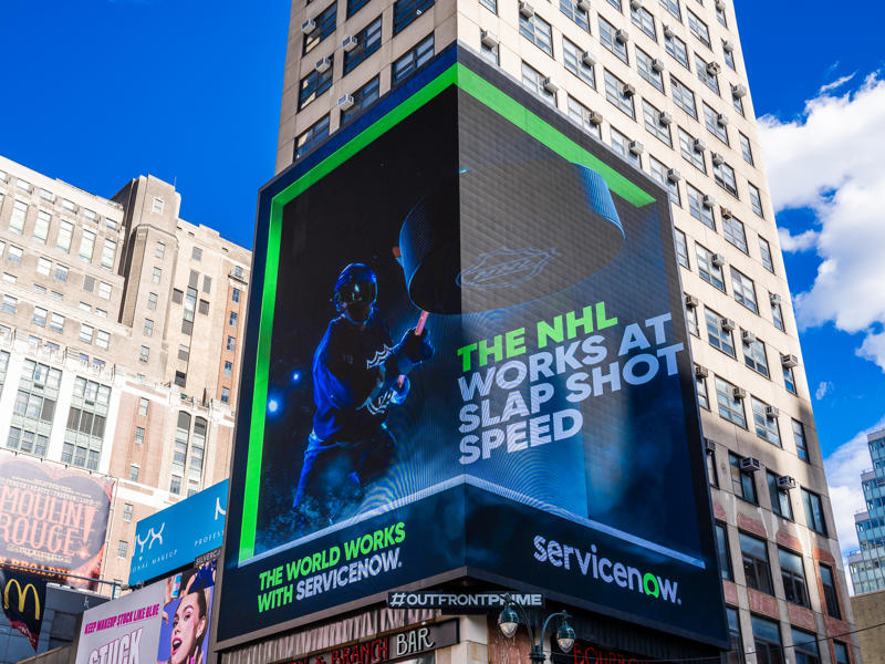 a large billboard on a building